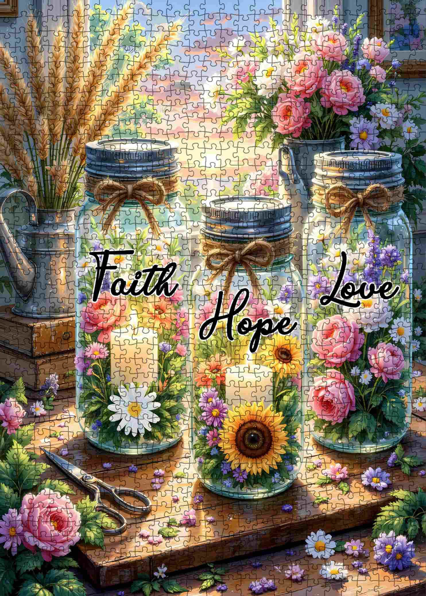 tucocoo-faith-hope-love-floral-puzzle-1000-teile-blumen image 2