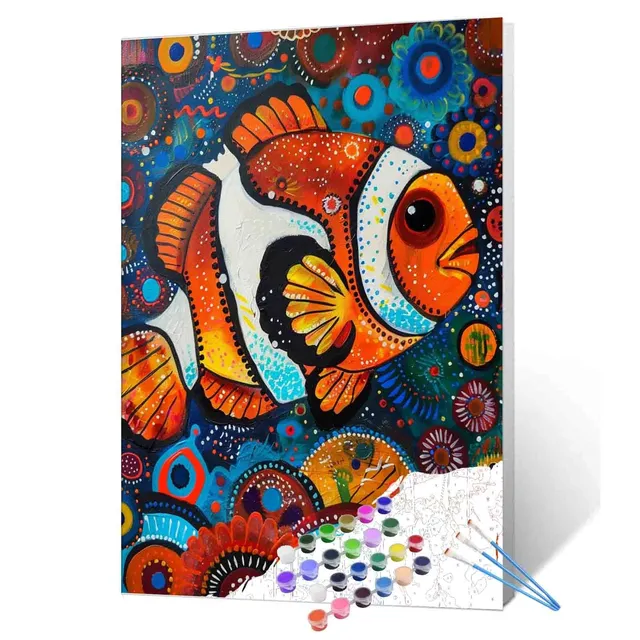 tucocoo-paint-by-numbers-clownfisch-malen-nach-zahlen-16x20-ohne-rahmen image 1
