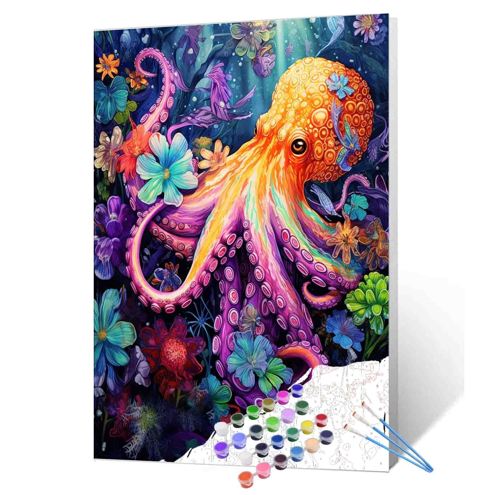 tucocoo-paint-by-numbers-fancy-octopus-malen-nach-zahlen-40x50 image 1