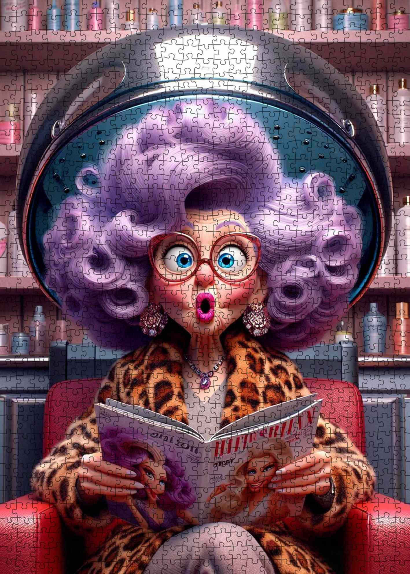 tucocoo-purple-hair-salon-surprise-puzzle-1000-teile-retro image 2