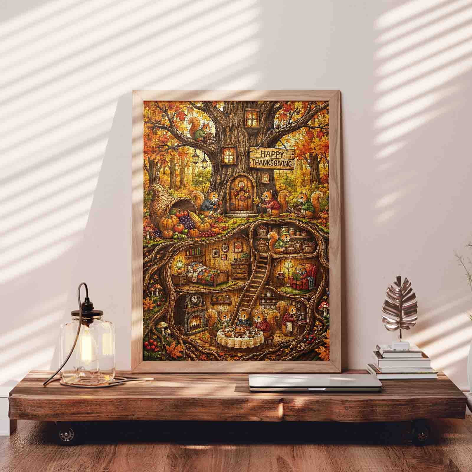 tucocoo-thanksgiving-squirrel-treehouse-puzzle-1000-teile image 3
