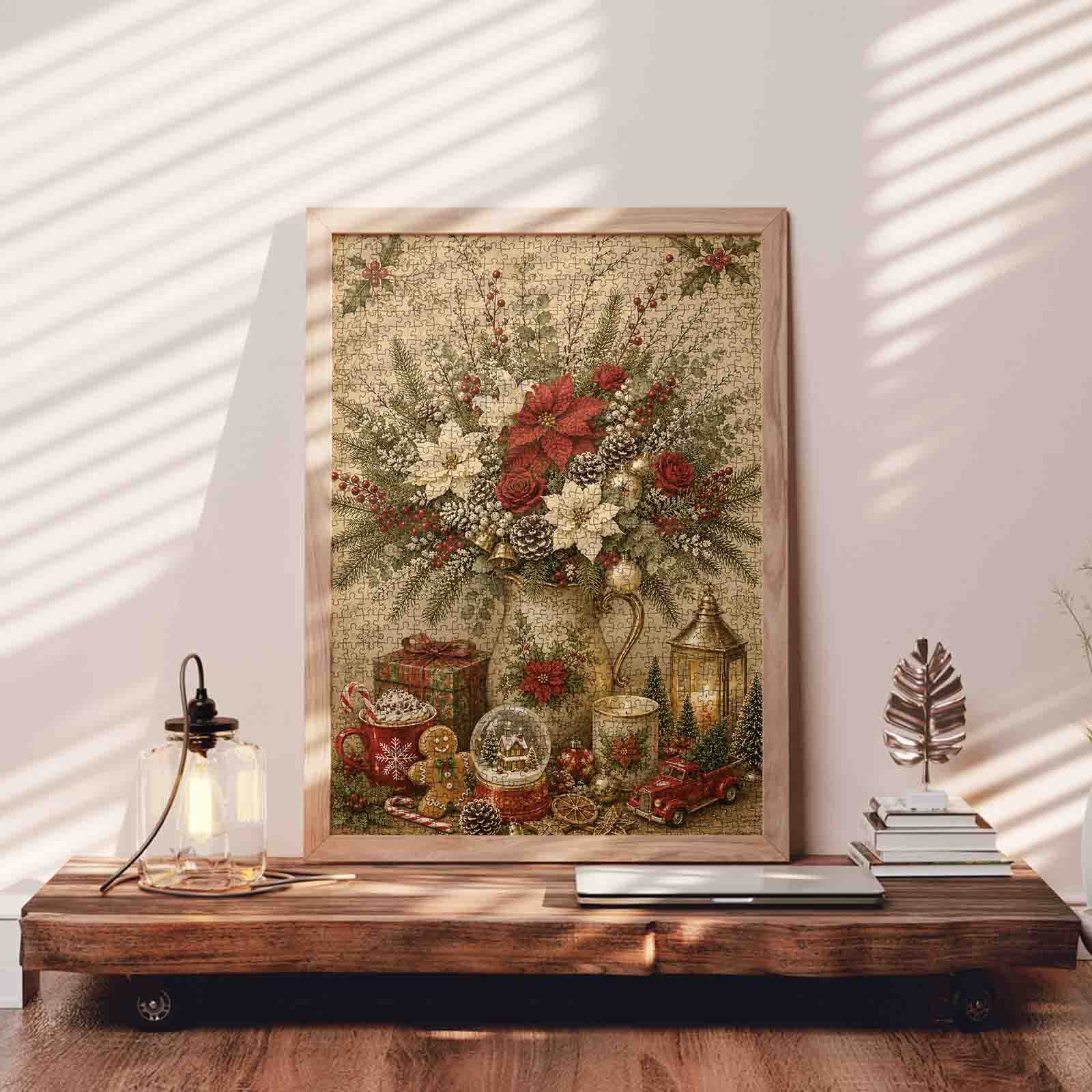 tucocoo-vintage-christmas-floral-arrangement-puzzle-1000-teile image 3
