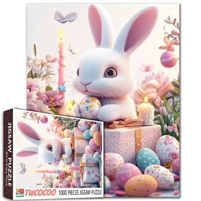 tucocoo-jigsaw-puzzles-osterhase-mit-ostereiern-puzzle-1000-teile image 1