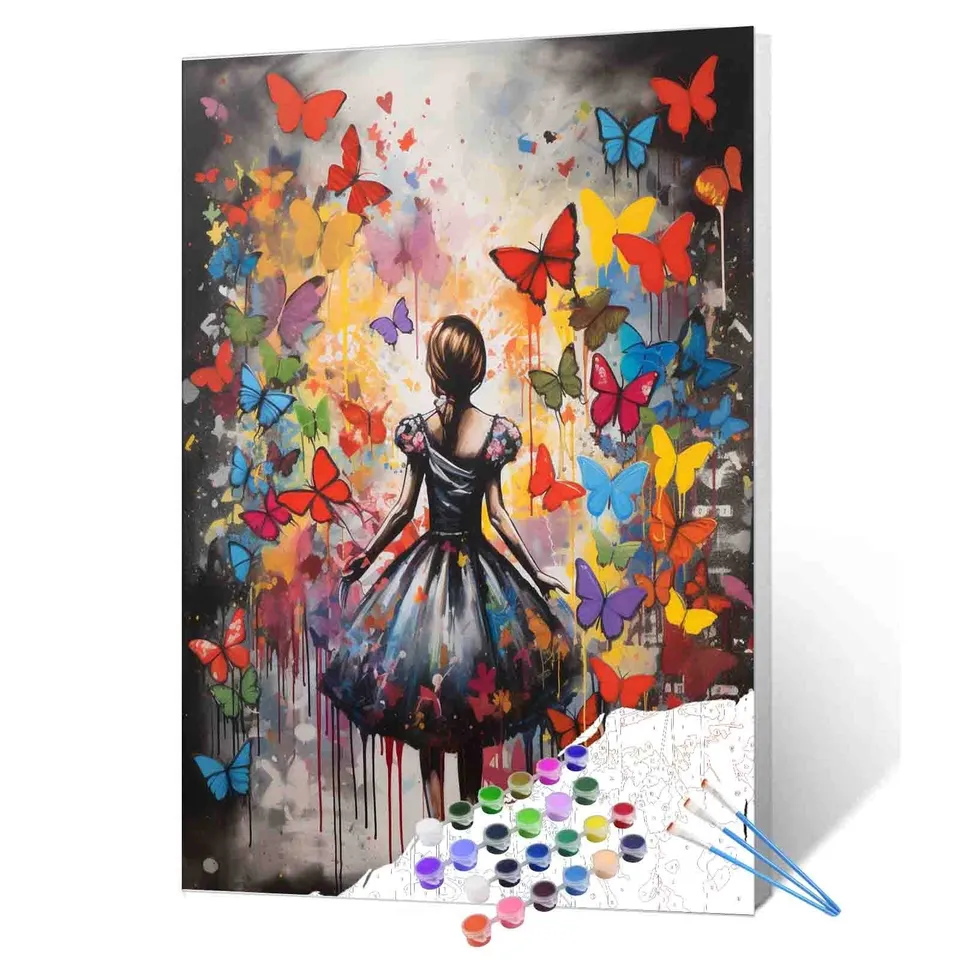 tucocoo-girl-butterflies-malen-nach-zahlen-40x50-ohne-rahmen image 1
