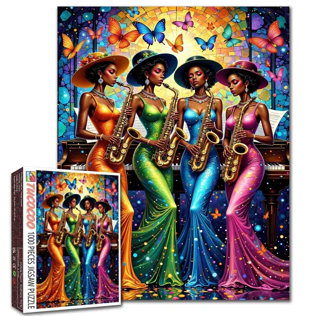 tucocoo-jazz-saxophone-night-quartet-puzzle-1000-teile-musik image 1