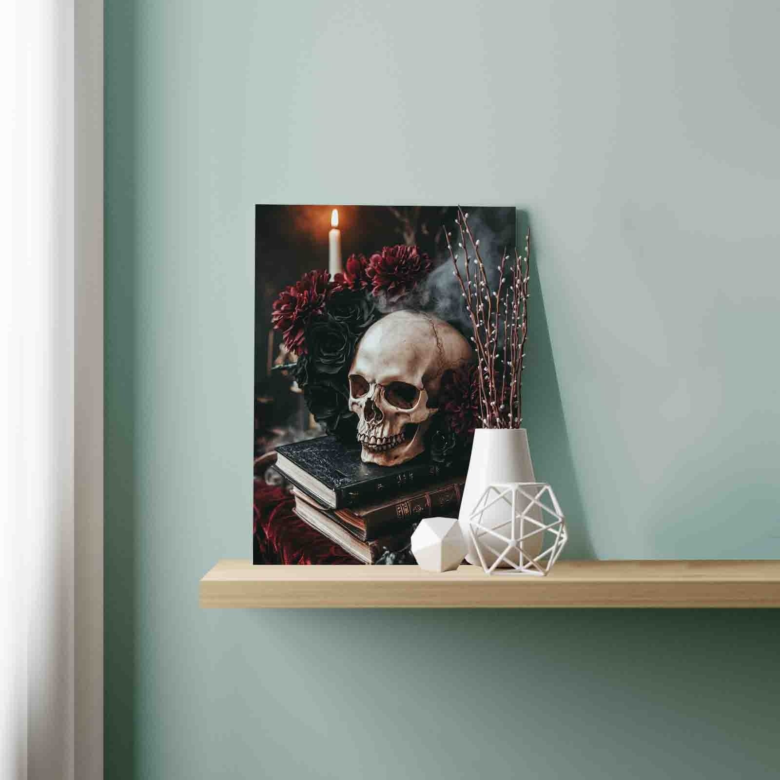 tucocoo-paint-by-numbers-skull-with-roses-and-candle-malen-nach-zahlen image 3