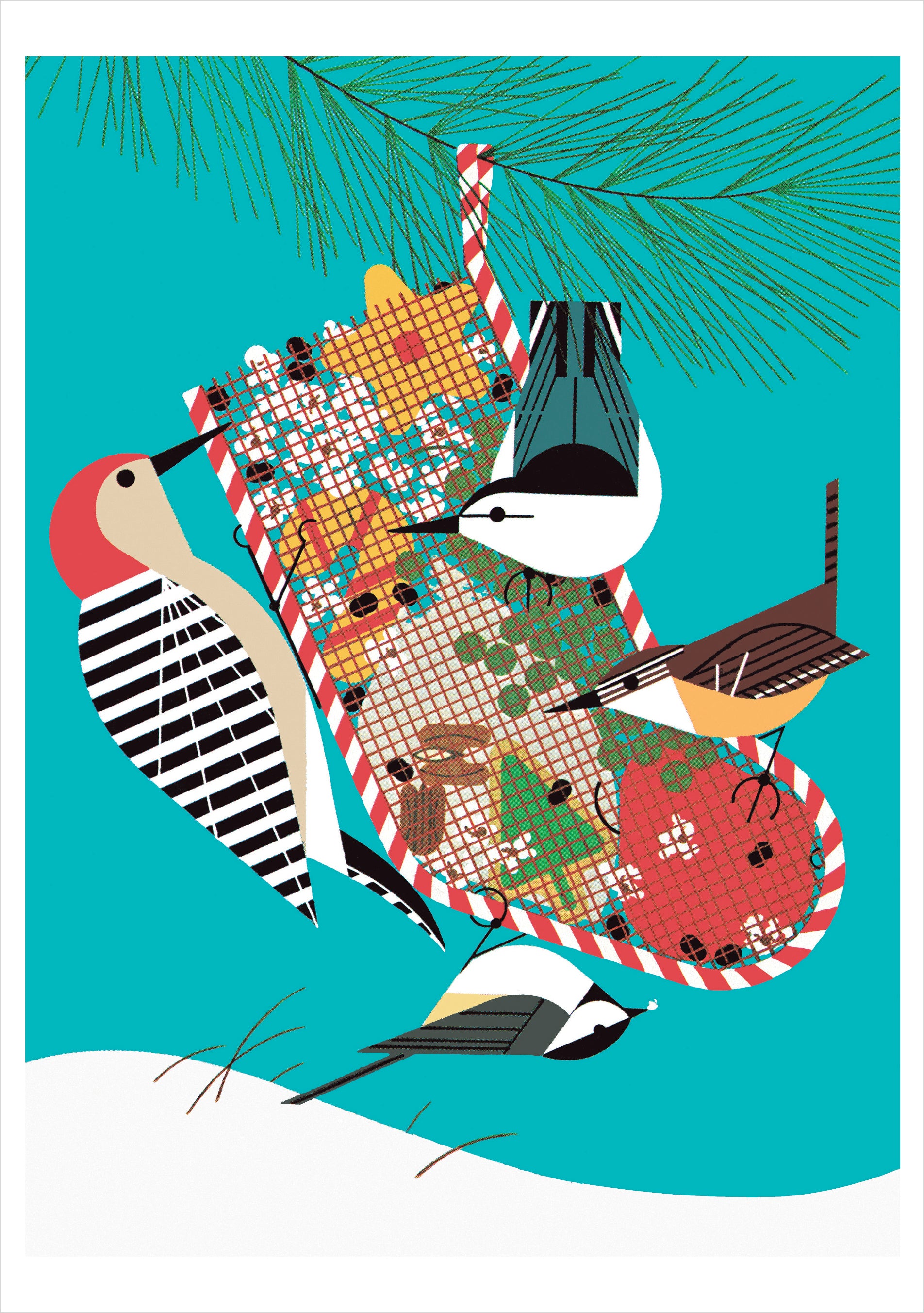 pomegranate-charley-harper-birds-weihnachtskarten-set-v-gel image 2