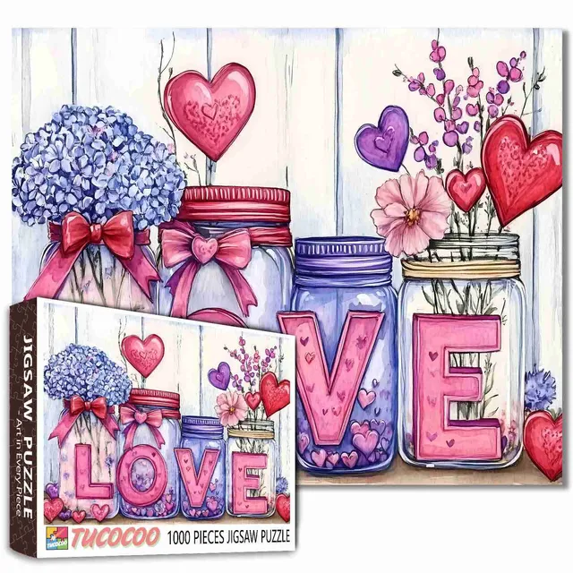 tucocoo-mason-jar-love-art-puzzle-1000-teile-blumen image 1