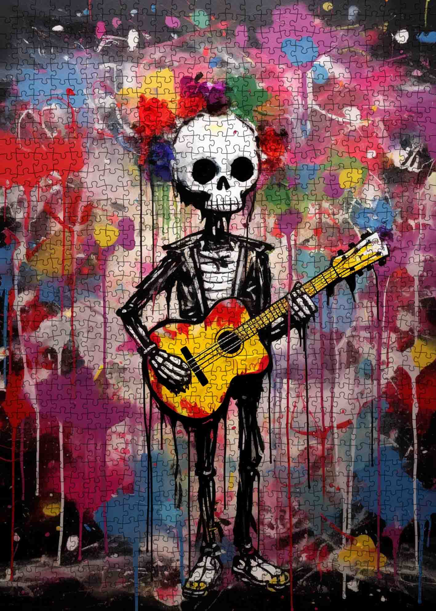 tucocoo-skeleton-guitar-puzzle-1000-teile-graffiti image 2