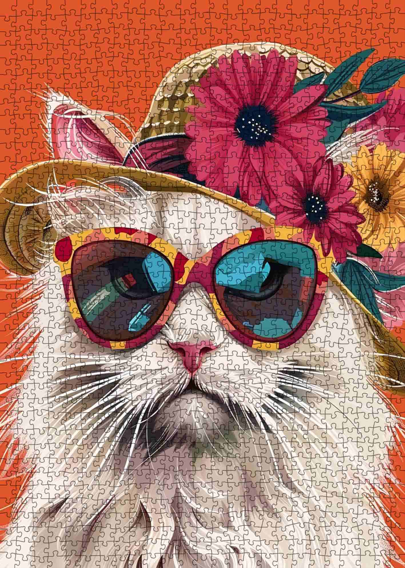 tucocoo-jigsaw-puzzles-cute-cat-wear-sunglass-puzzle-1000-teile-katze image 2