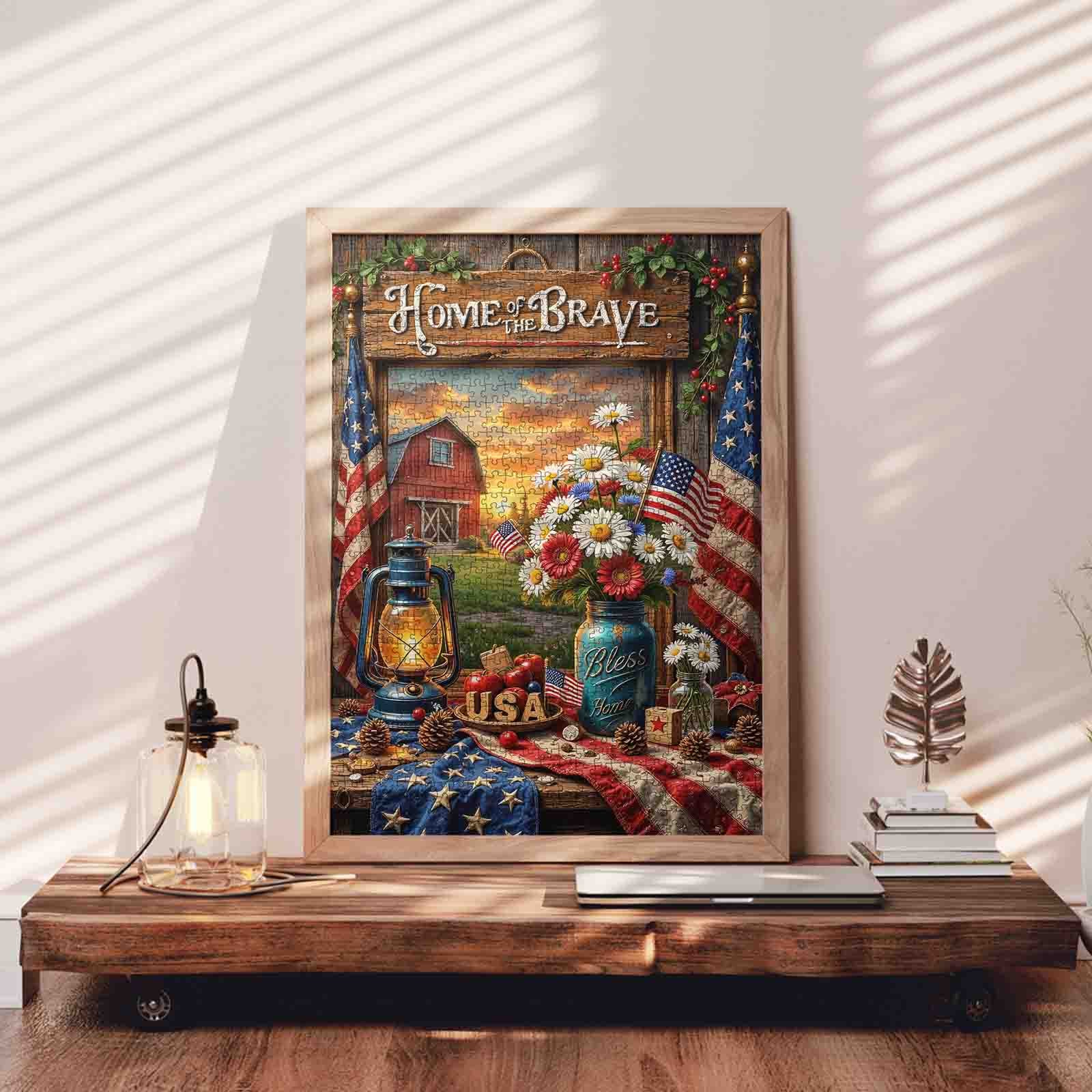 tucocoo-jigsaw-puzzles-home-of-the-brave-farmhouse-puzzle-1000-teile image 3