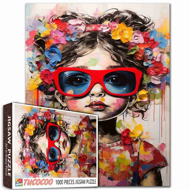 tucocoo-flower-girl-red-sunglasses-puzzle-1000-teile image 1