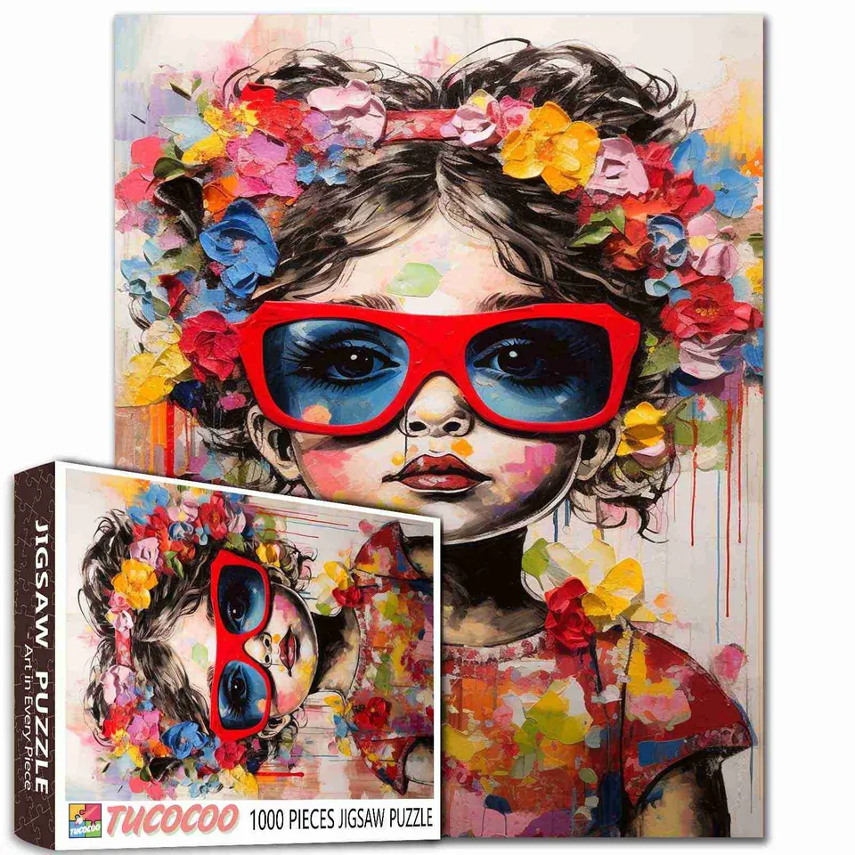 tucocoo-flower-girl-red-sunglasses-puzzle-1000-teile image 1