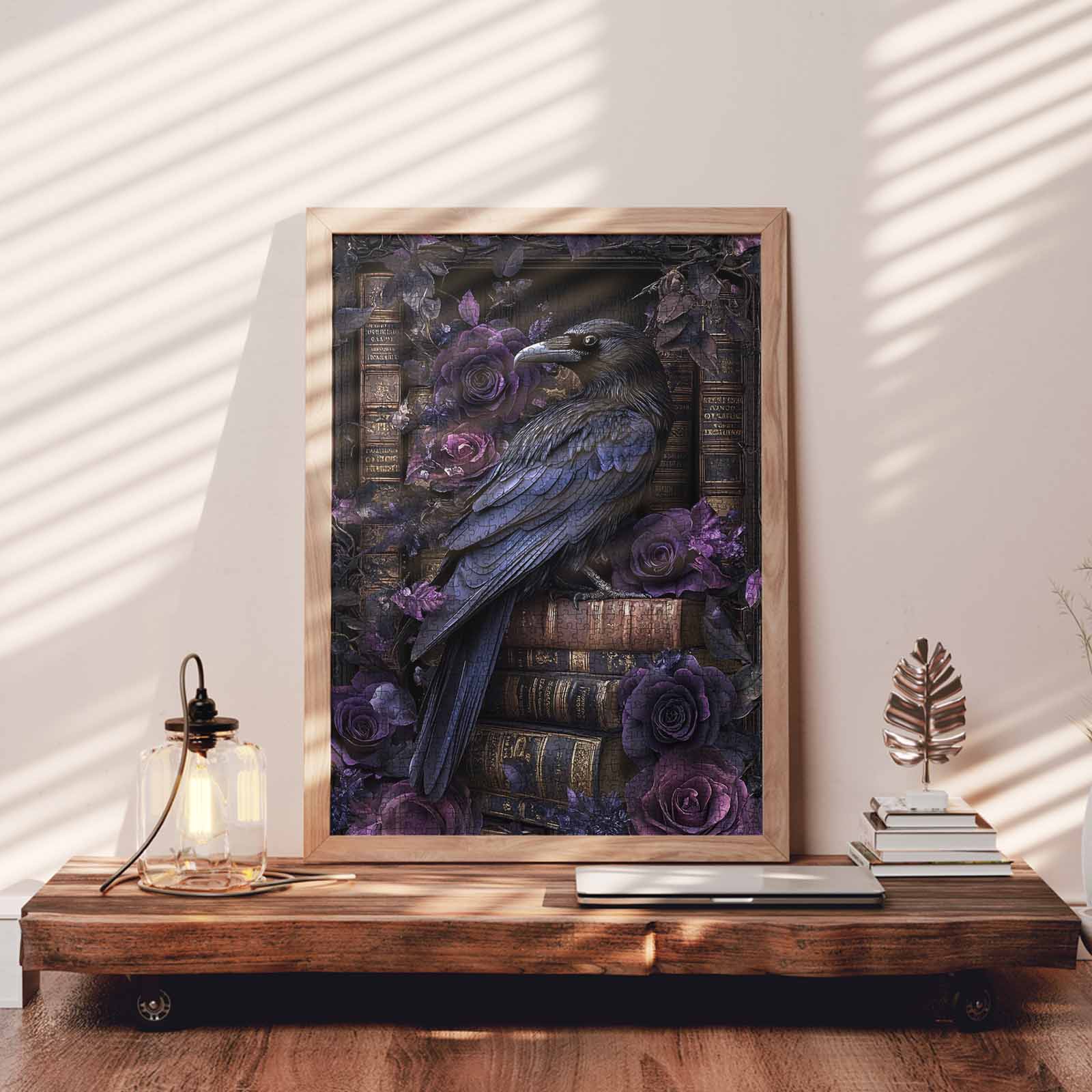 tucocoo-raven-purple-roses-books-puzzle-1000-teile image 3