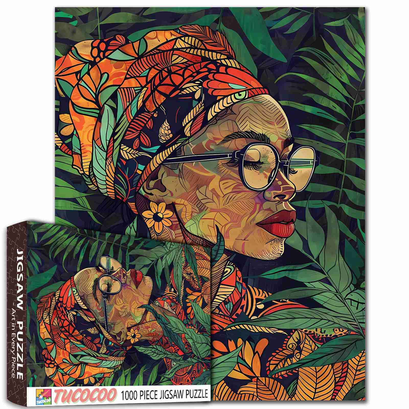 tucocoo-african-botanical-portrait-puzzle-1000-teile-blumen image 1
