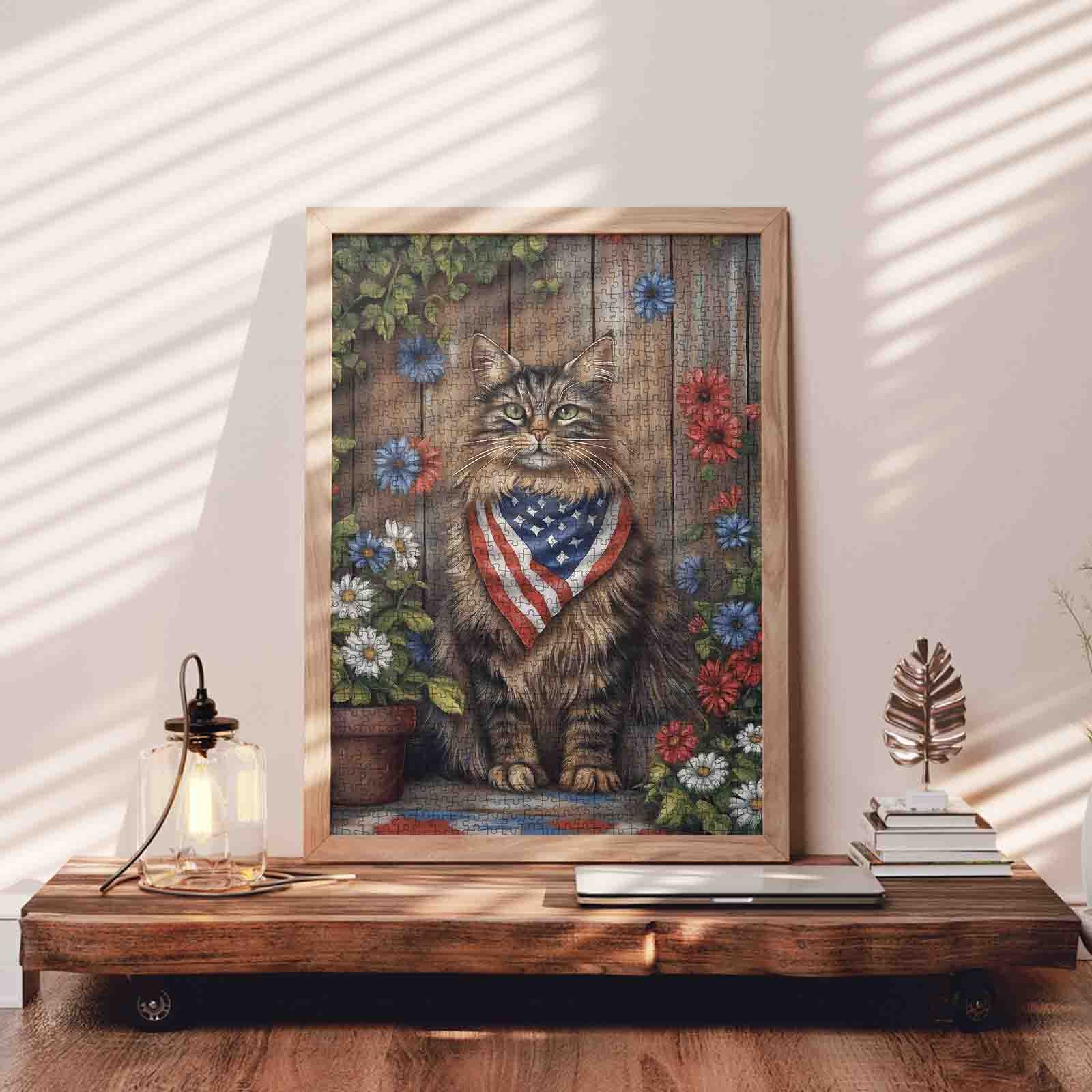 tucocoo-patriotic-garden-cat-portrait-puzzle-1000-teile-katze image 3