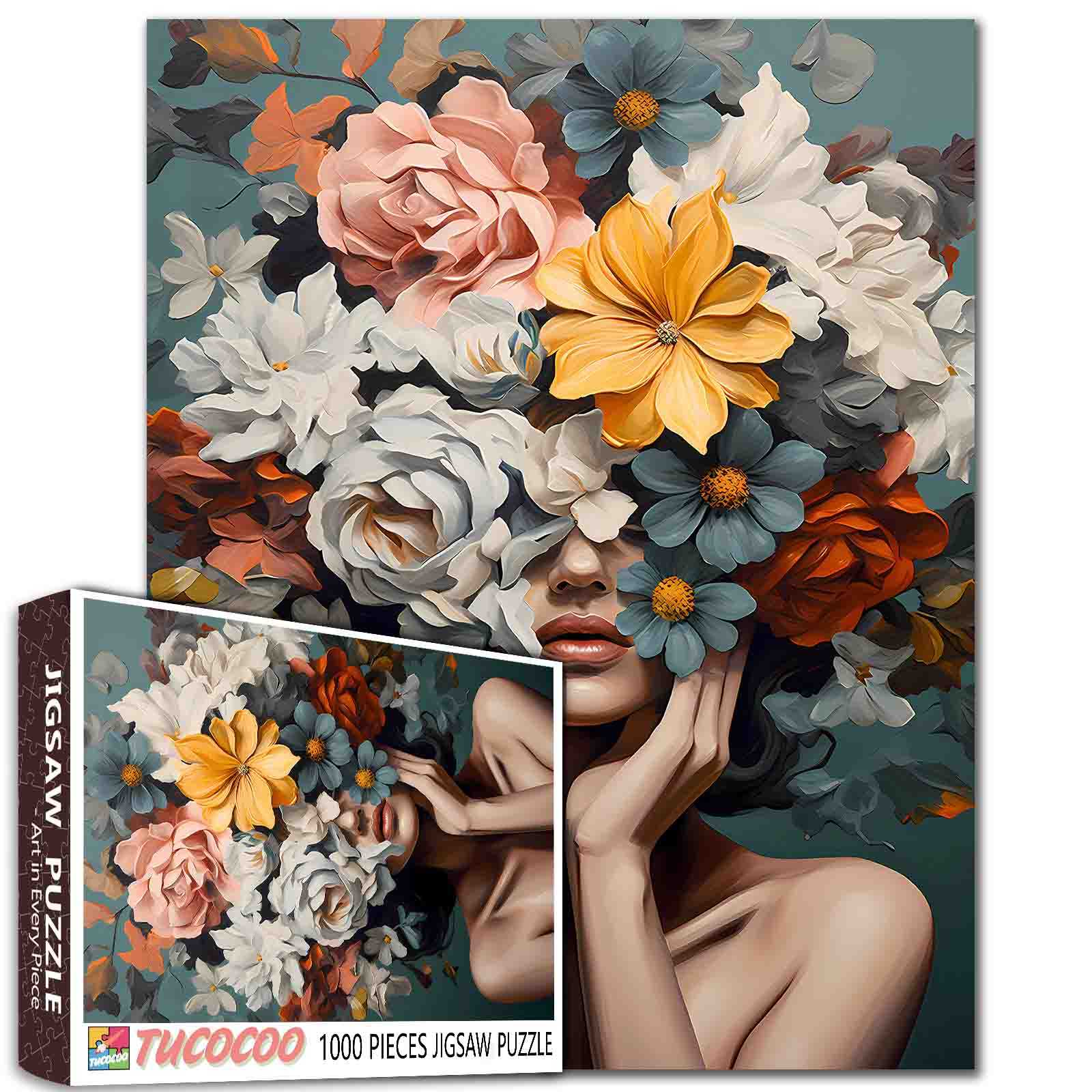 tucocoo-elegant-woman-floral-crown-puzzle-1000-teile image 1