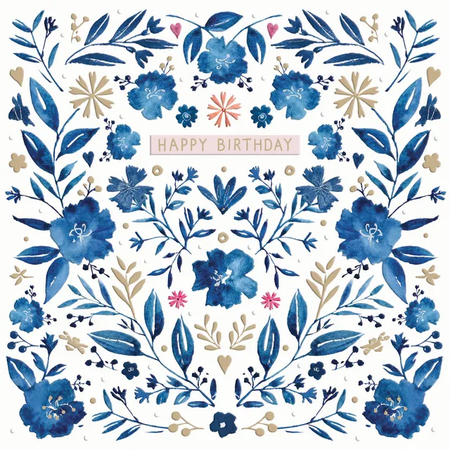 otter-house-blue-willow-floral-gru-karte-blumen image 1