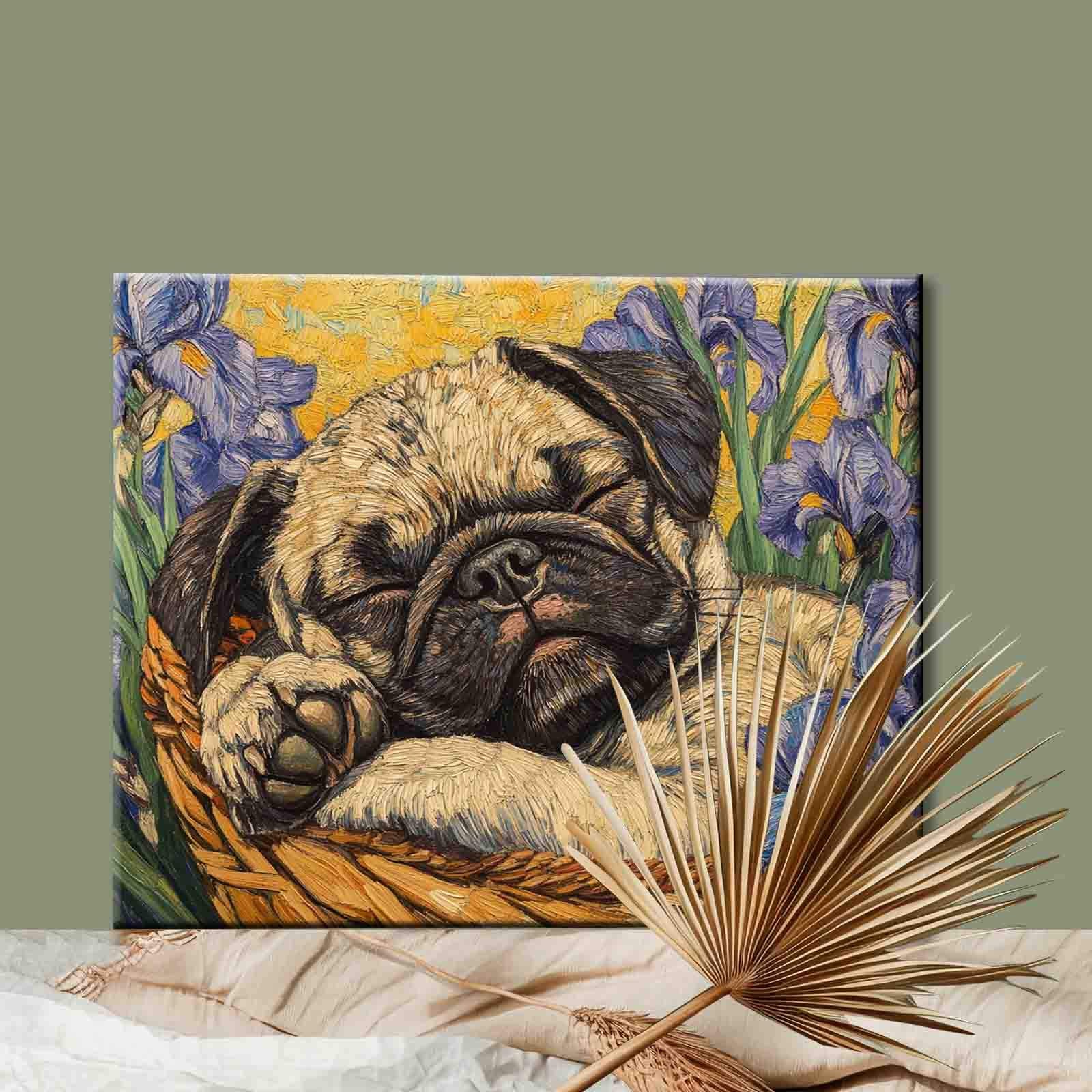 tucocoo-sleeping-pug-in-basket-malen-nach-zahlen-40x50-ohne-rahmen image 2