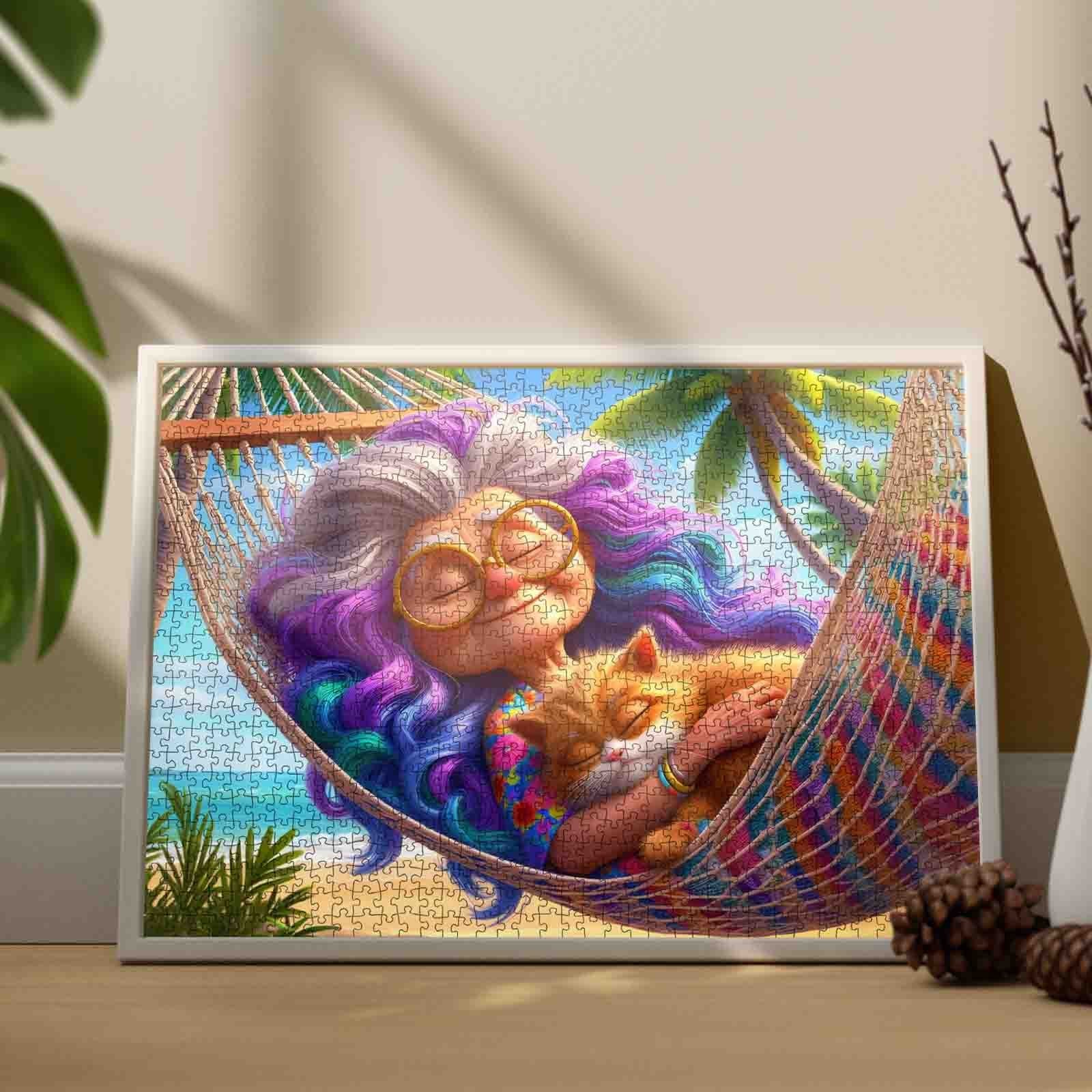 tucocoo-grandma-and-cat-hammock-puzzle-1000-teile image 3
