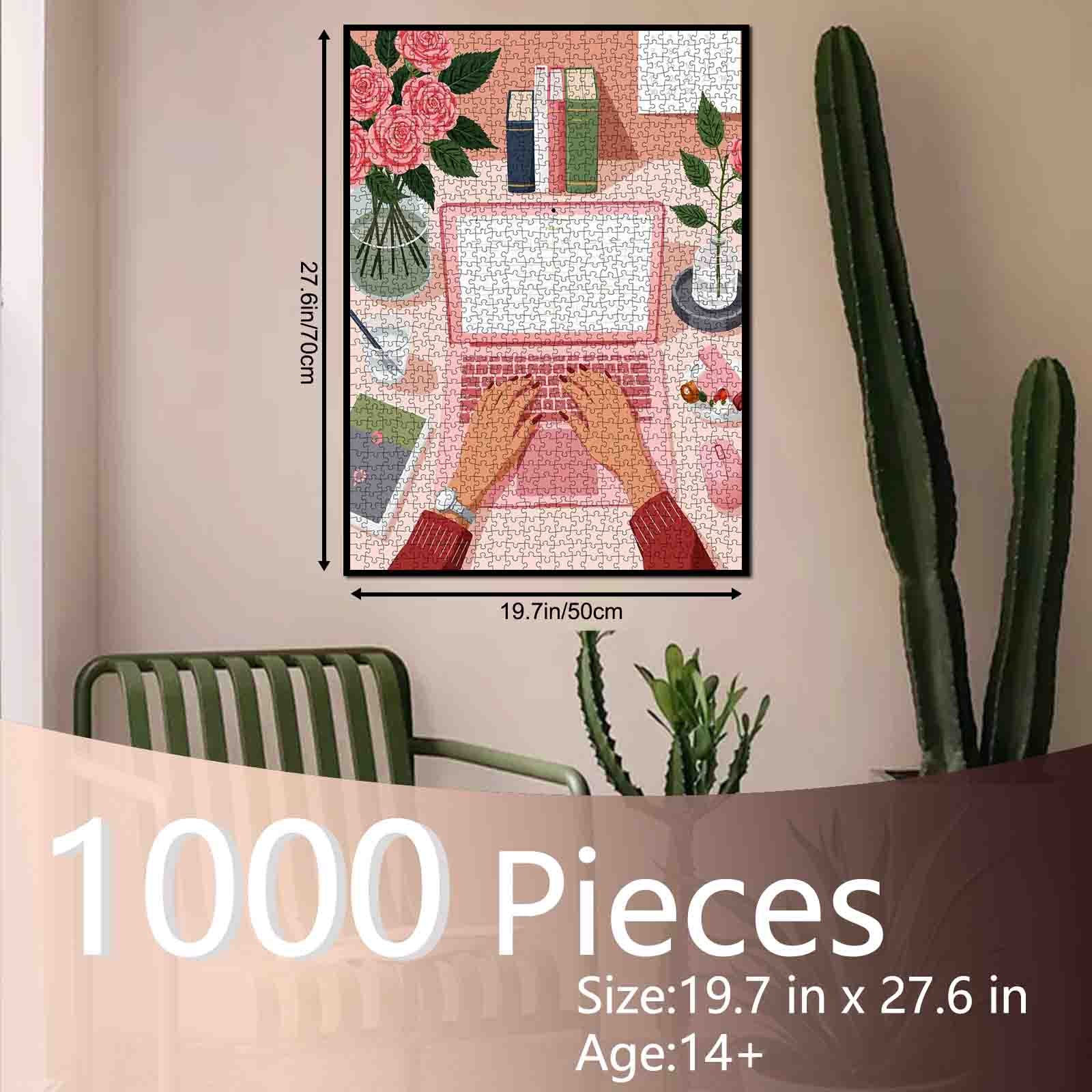 tucocoo-pink-workspace-serenity-puzzle-1000-teile-rosa image 5
