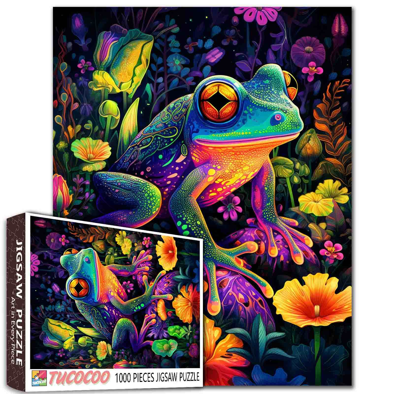 tucocoo-neon-frog-fantasy-puzzle-1000-teile-frosch image 1