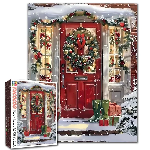 tucocoo-jigsaw-puzzles-christmas-welcome-door-puzzle-1000-teile-weihnachten image 1