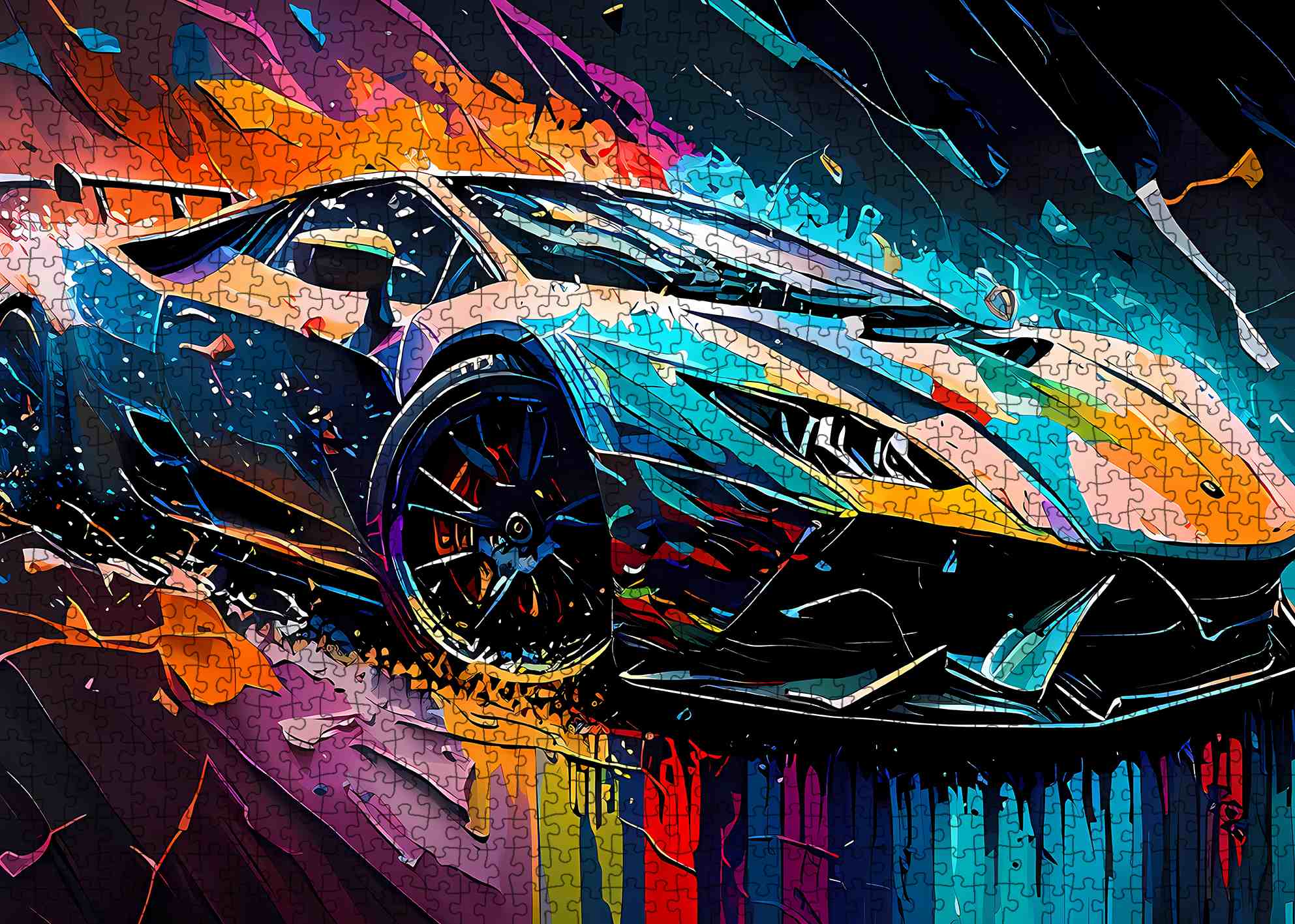 tucocoo-neon-speed-supercar-art-puzzle-1000-teile-auto image 2