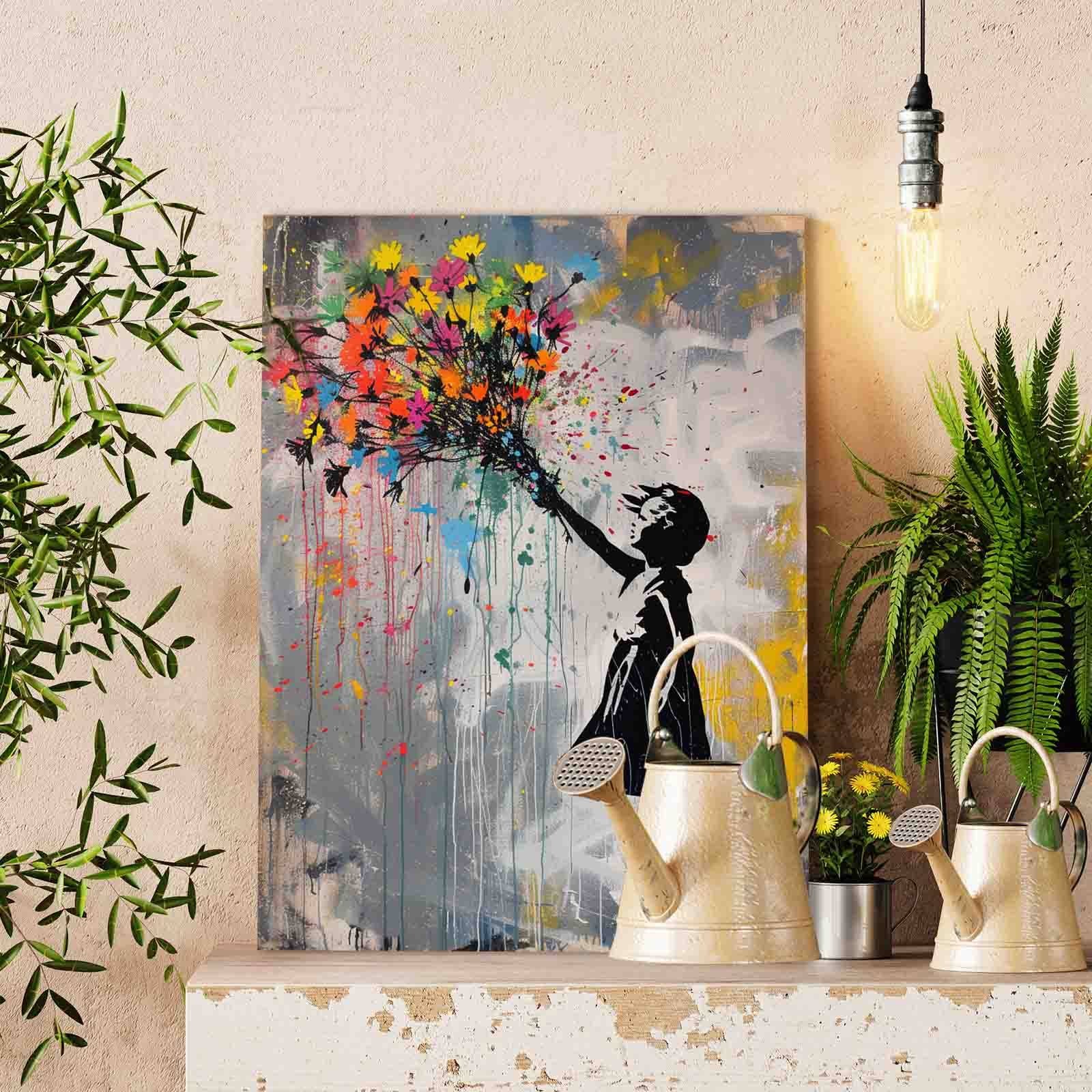 tucocoo-girl-flowers-graffiti-malen-nach-zahlen-40x50 image 2