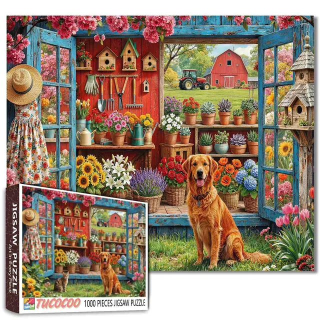 tucocoo-spring-farm-garden-greenhouse-puzzle-1000-teile-garten image 1