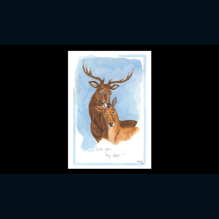 otter-house-christmas-love-you-my-dear-alisons-animals-weihnachtskarte-hirsch image 1