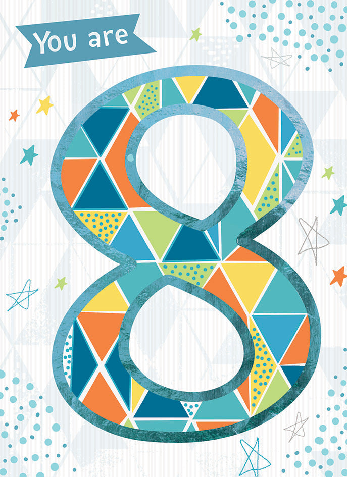 otter-house-rainbow-pops-geometric-geburtstagskarte-8-jahre image 1