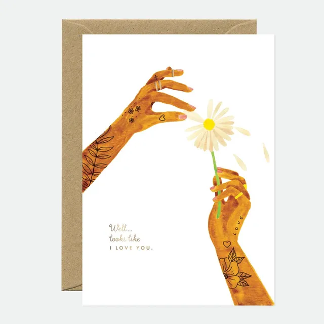 all-the-ways-to-say-love-you-daisy-karte-a6-goldfolie-liebe image 1