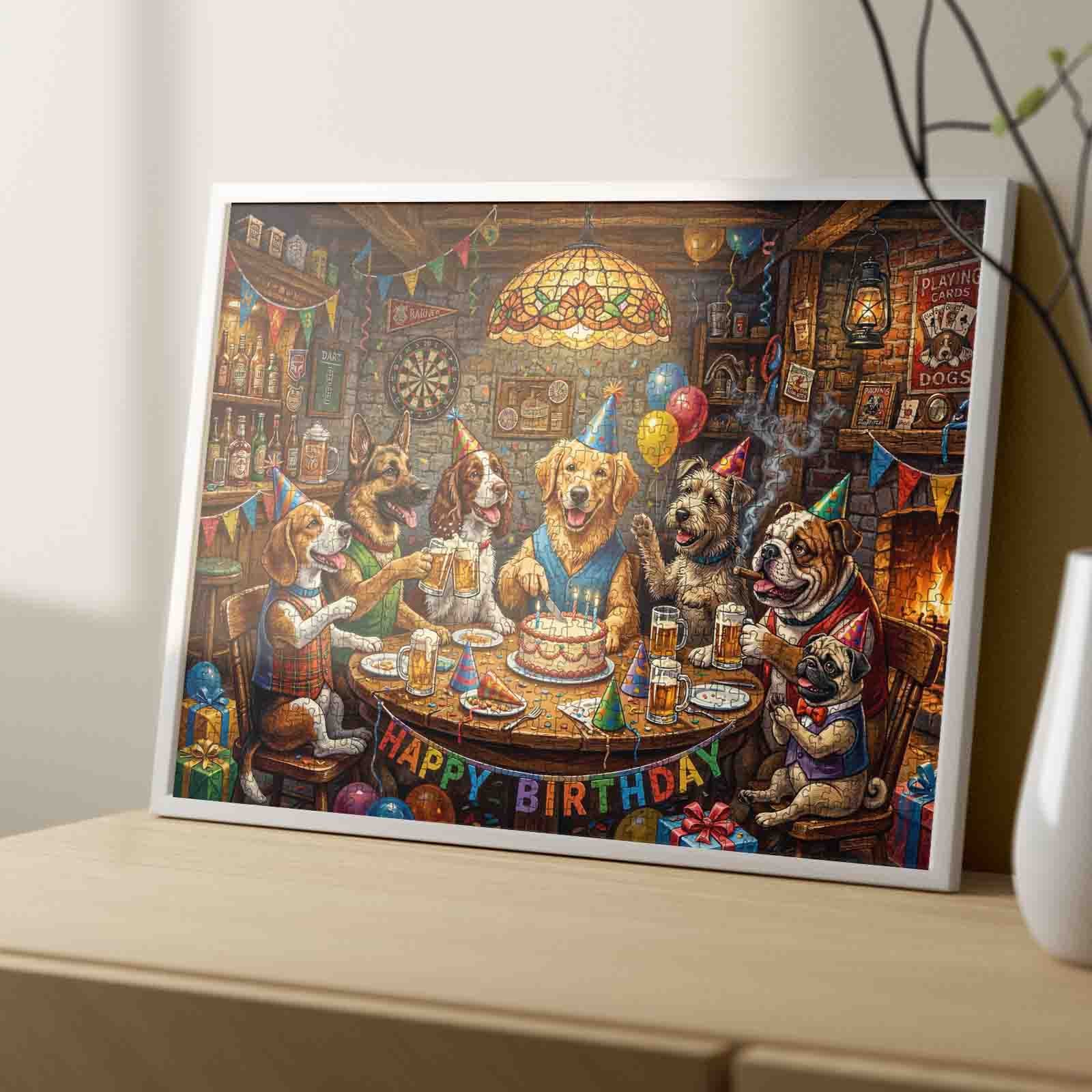 tucocoo-jigsaw-dog-birthday-party-pub-puzzle-1000-teile-hunde image 4