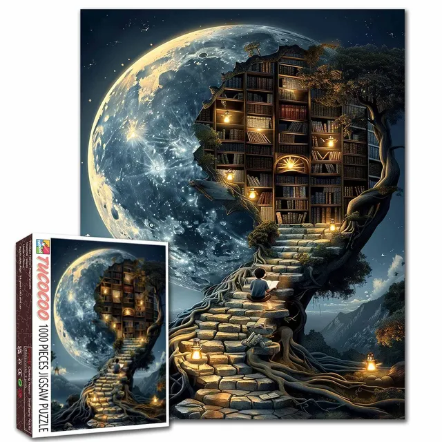 tucocoo-moonlight-magic-library-puzzle-1000-teile-fantasy image 1
