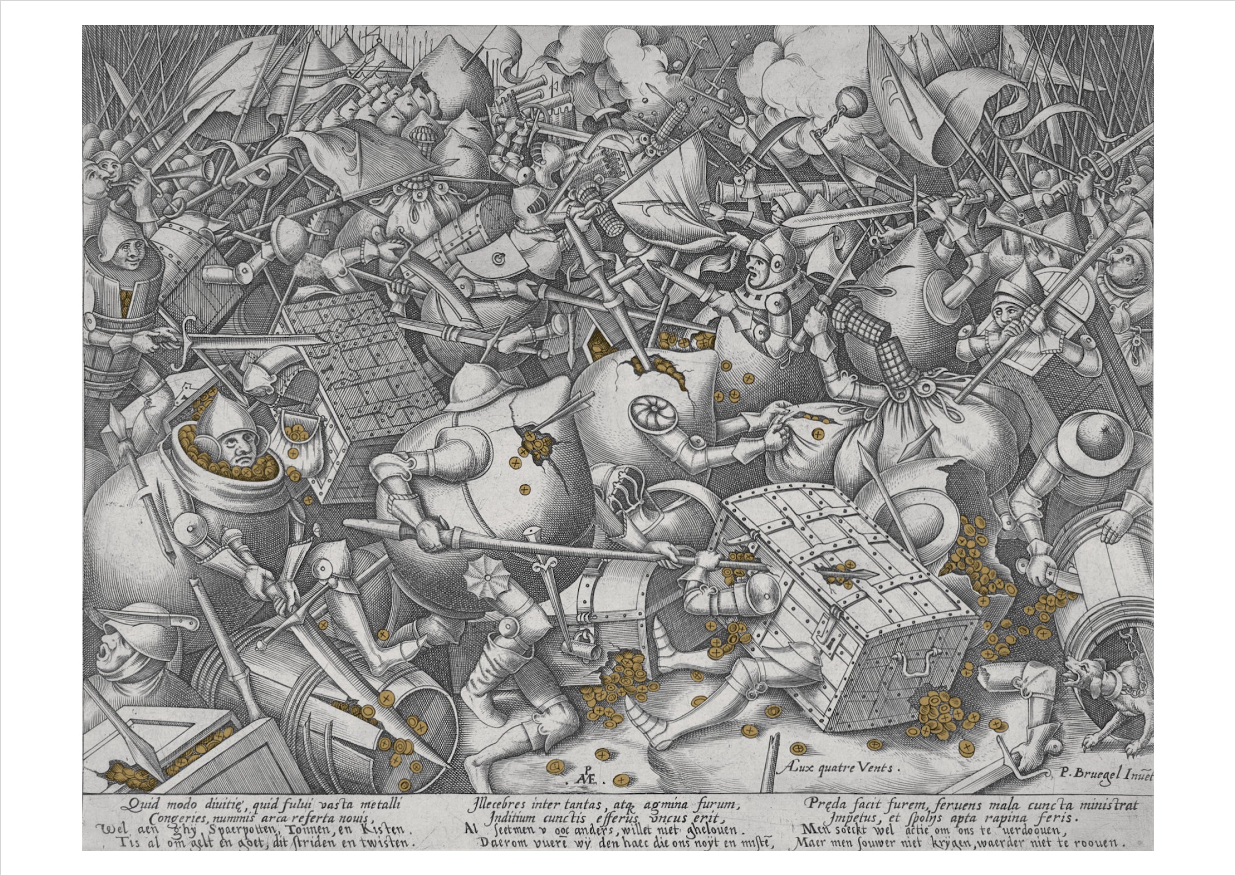pomegranate-postcards-pieter-van-der-heyden-postkarte-battle-money image 1