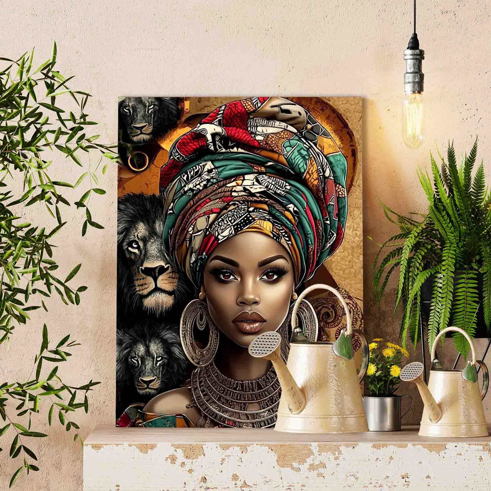 tucocoo-lion-spirit-tribal-queen-malen-nach-zahlen-40x50 image 2