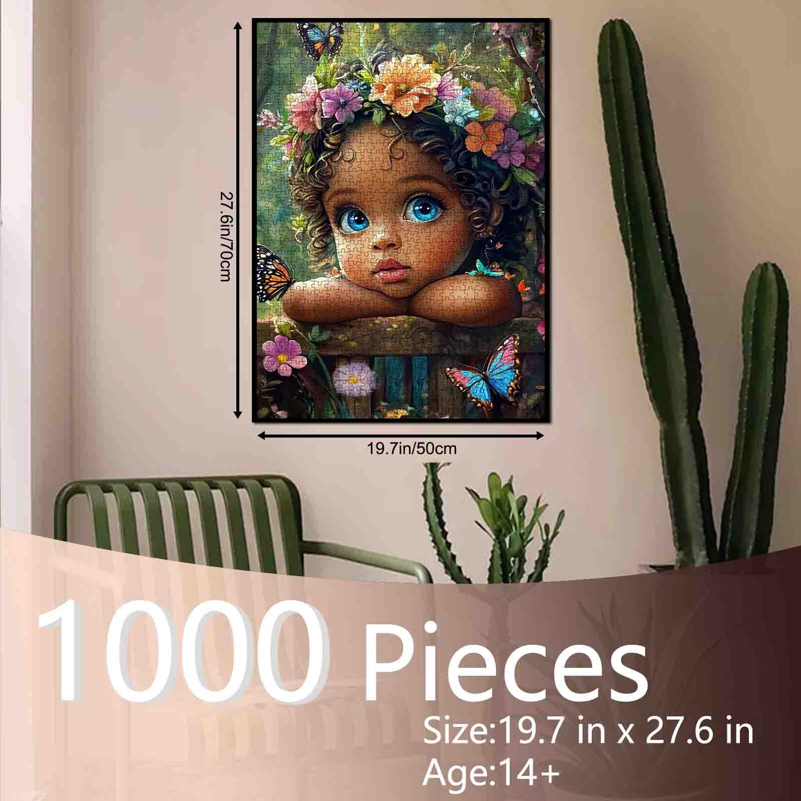 tucocoo-jigsaw-curly-hair-girl-butterfly-garden-puzzle-1000-teile image 5