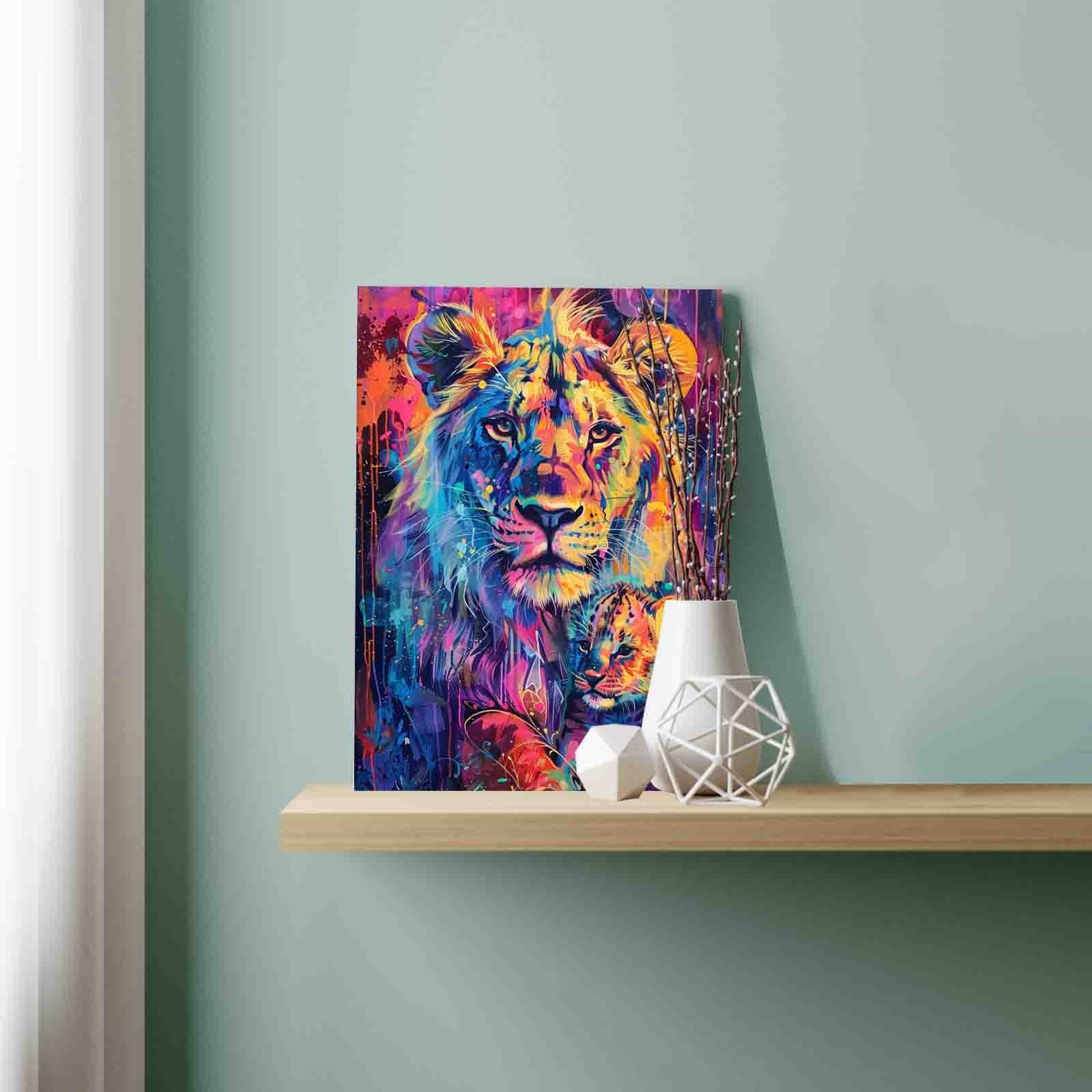 tucocoo-paint-by-numbers-colorful-lion-family-malset-40x50-ohne-rahmen image 3