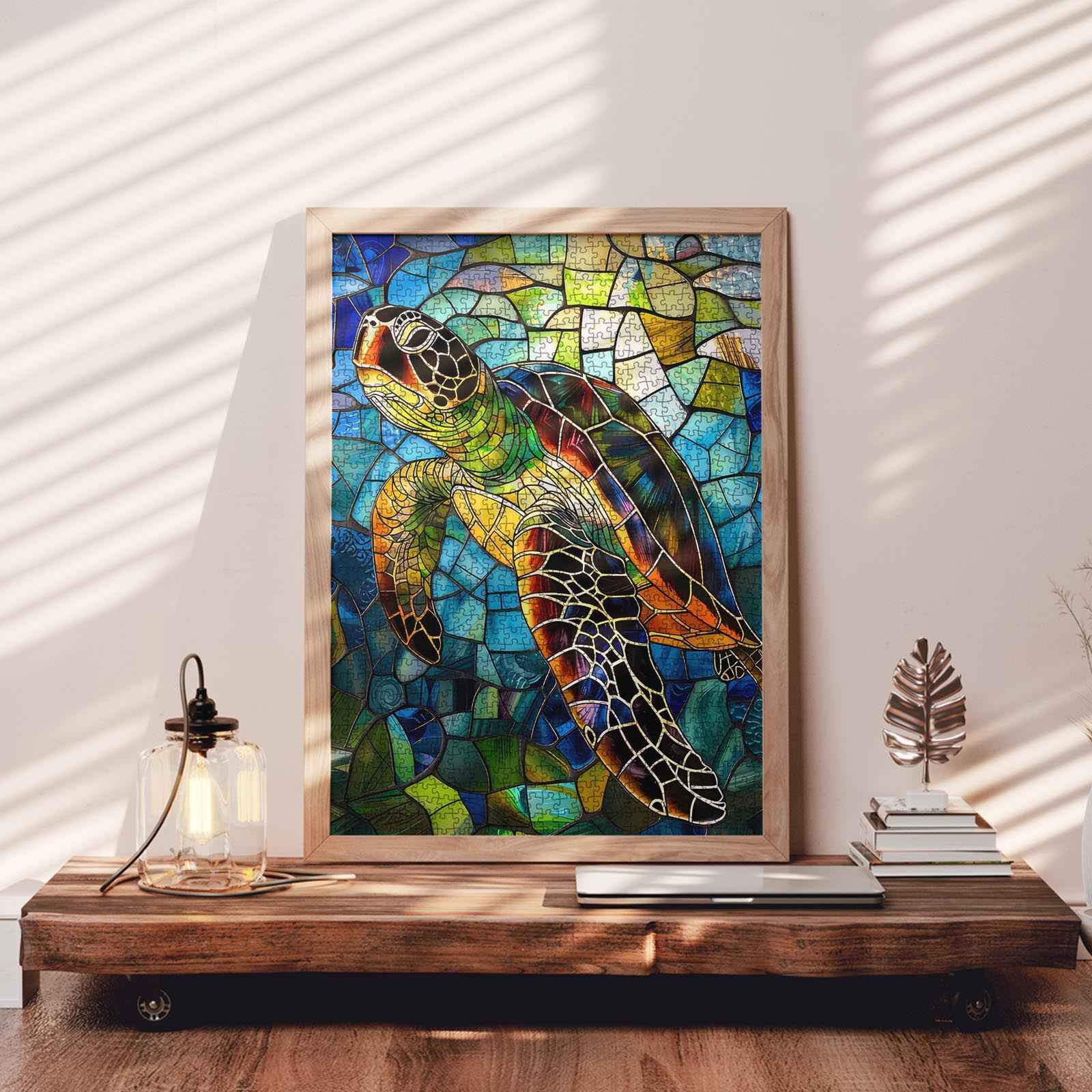 tucocoo-sea-turtle-stained-glass-puzzle-1000-teile-schildkr-te image 3