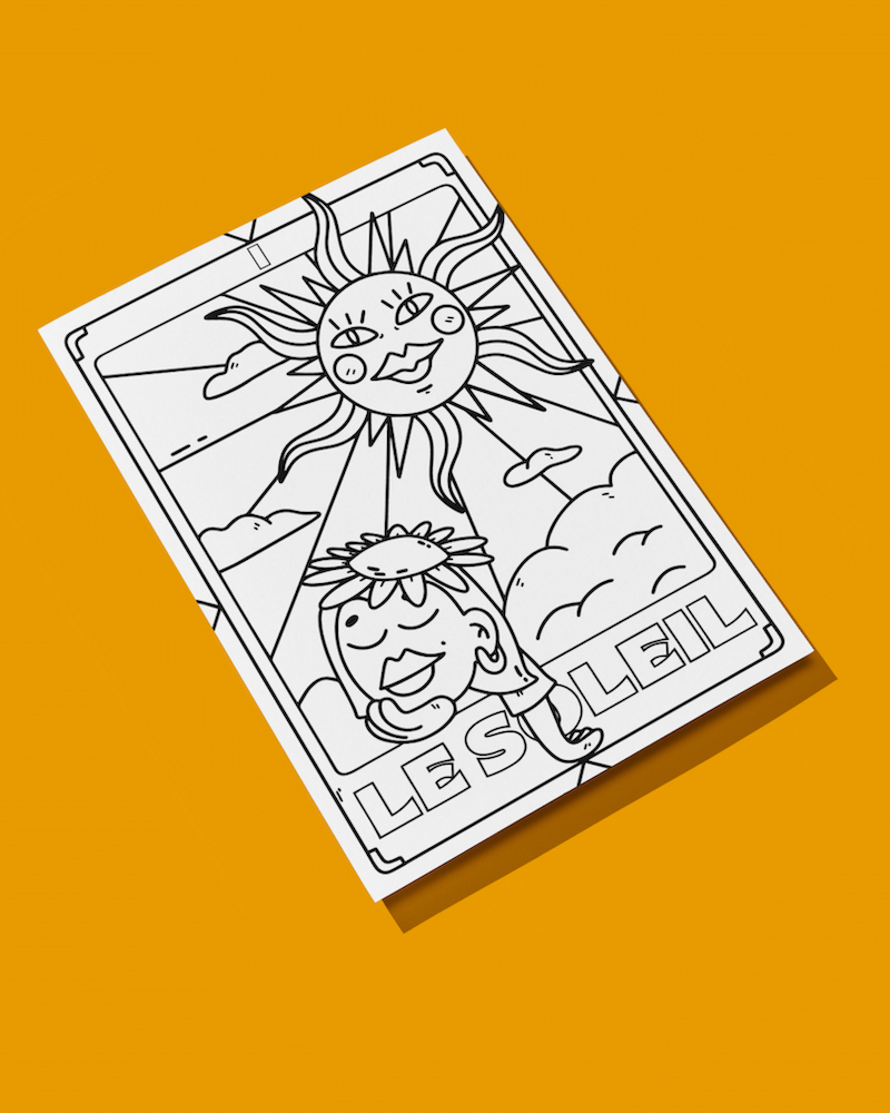 lundi-en-huit-tarot-ausmalkarten-4er-set-postkarte image 2