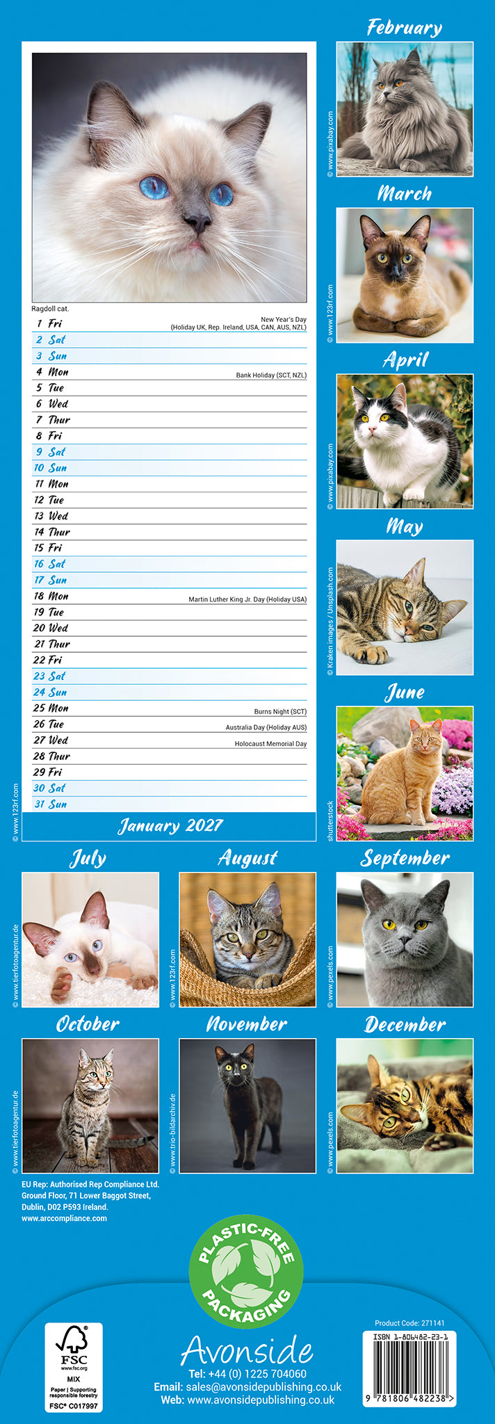otter-house-katzen-slim-kalender-2027-schmalformat image 2