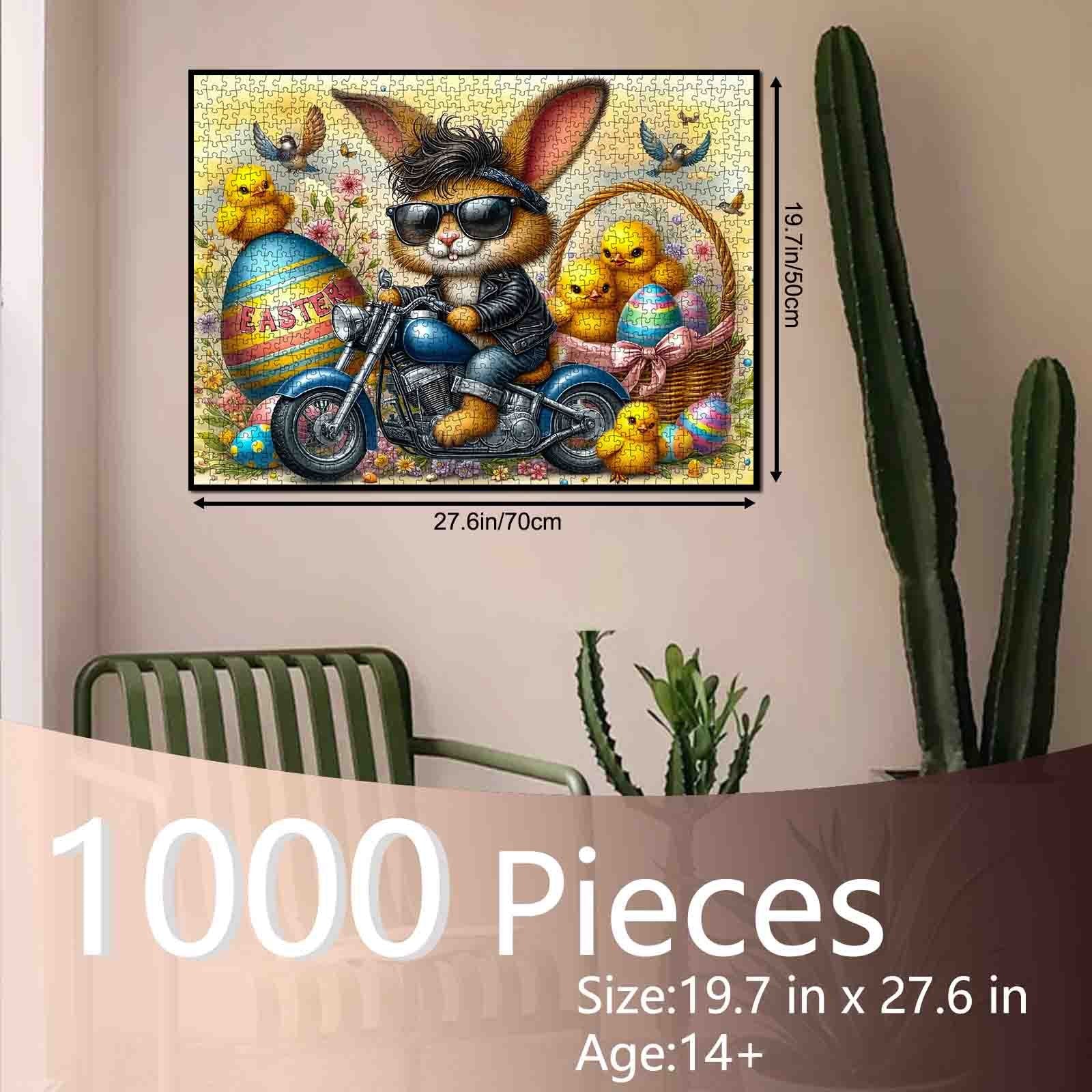 tucocoo-cool-bunny-biker-easter-puzzle-1000-teile-ostern image 5