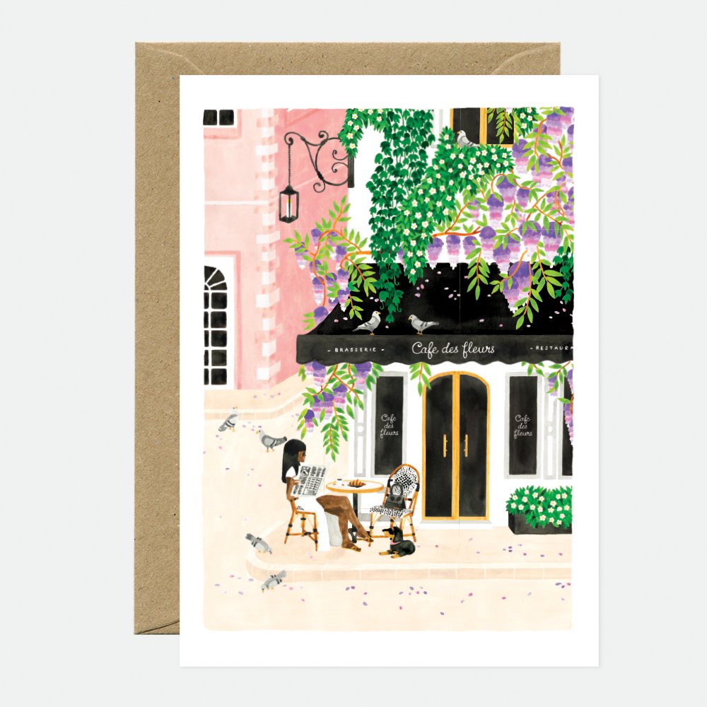 all-the-ways-to-say-paris-gru-karte-a6-caf-motiv image 1