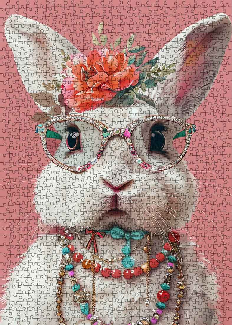 tucocoo-floral-bunny-puzzle-1000-teile-hase image 2