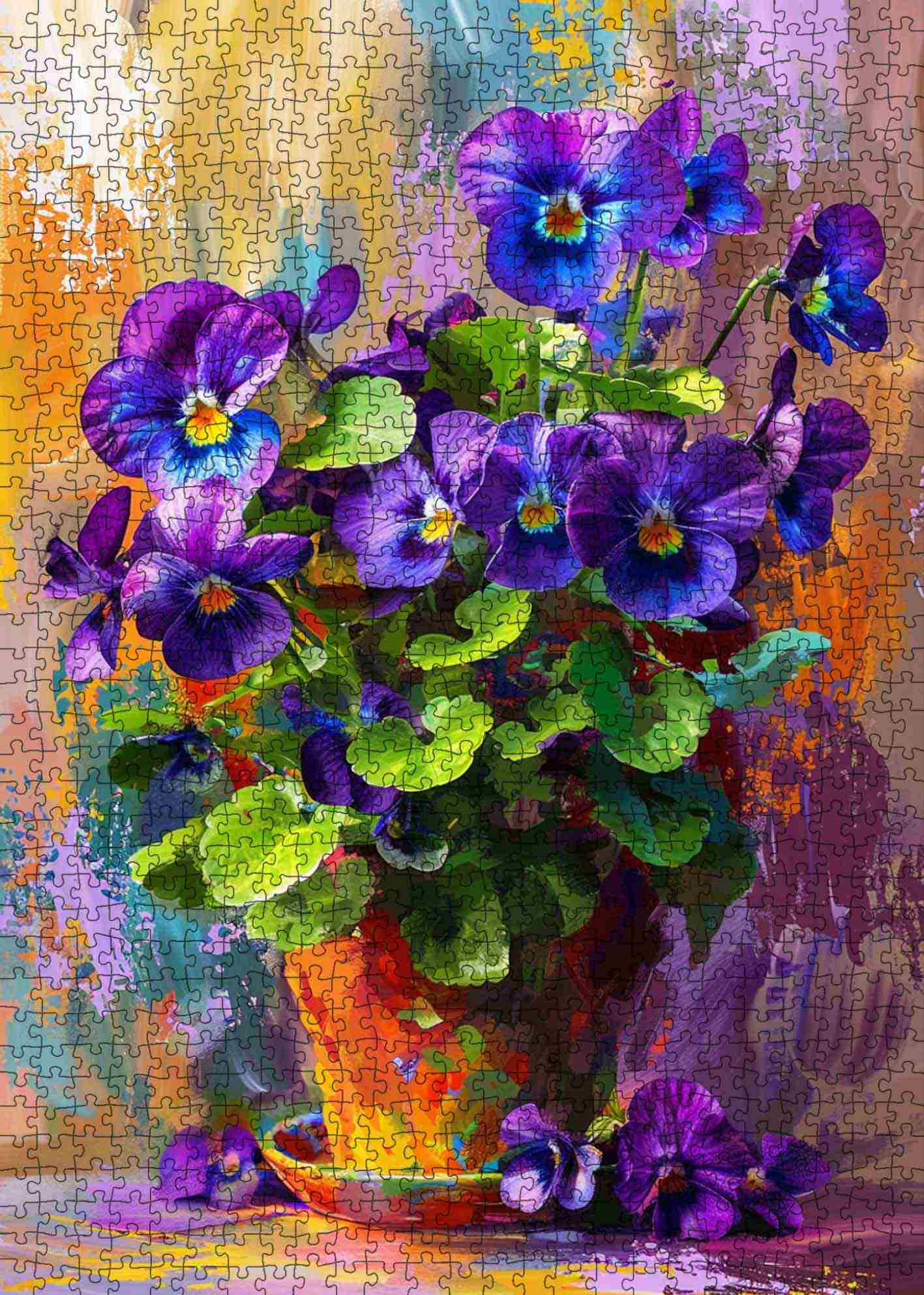tucocoo-african-violet-painting-puzzle-1000-teile-blumen image 2