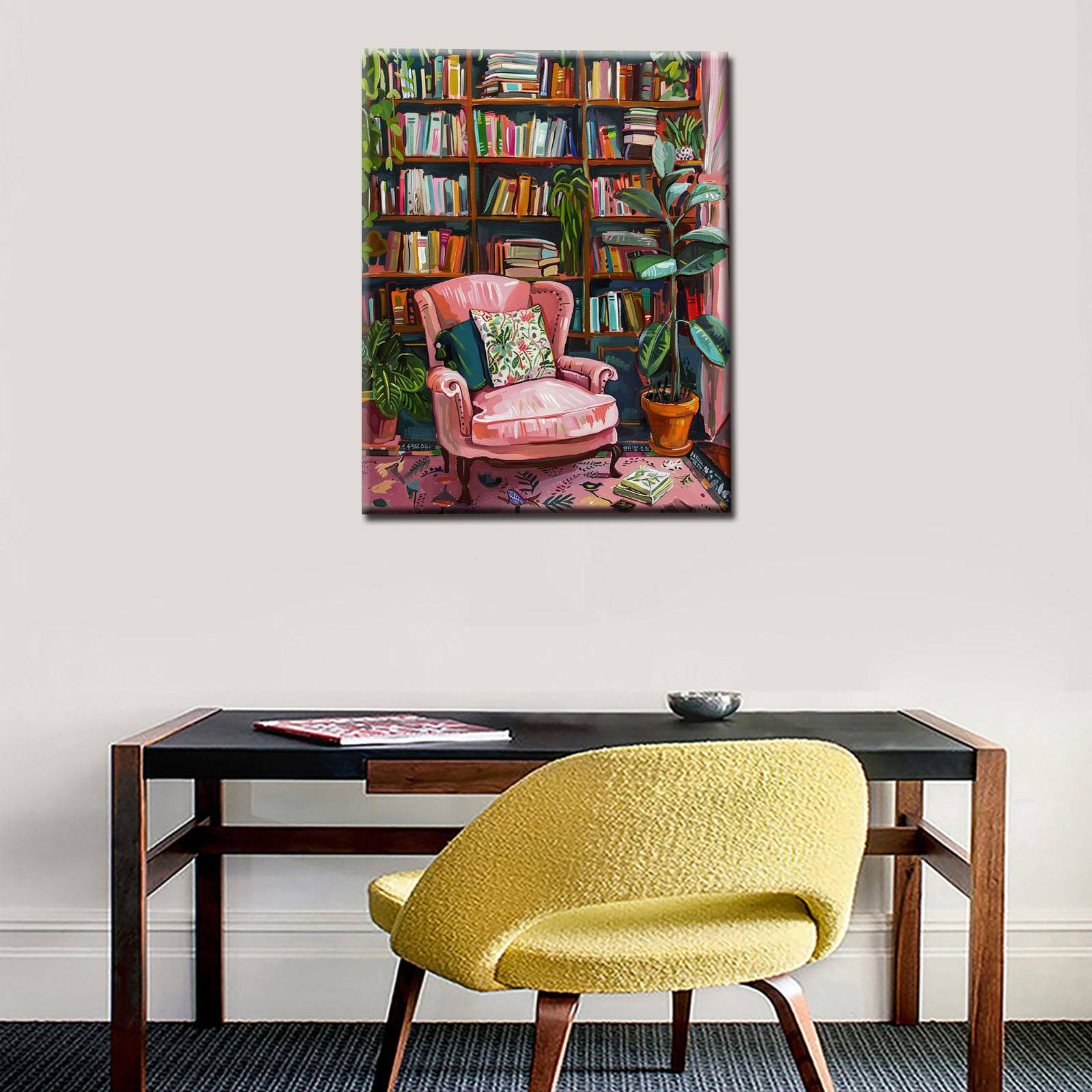 tucocoo-pink-chair-reading-nook-malen-nach-zahlen-40x50-o-rahmen image 3