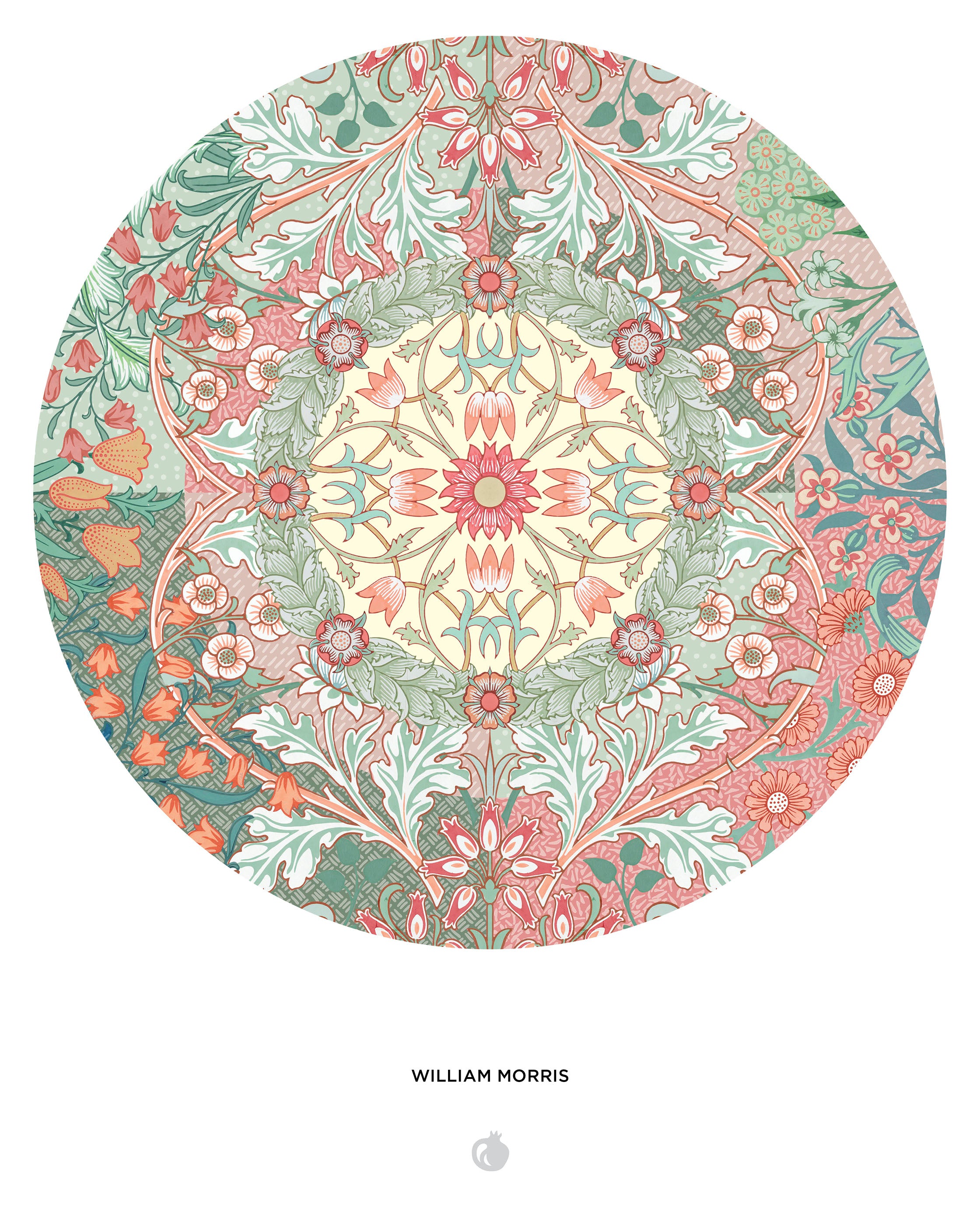pomegranate-william-morris-puzzle-rund-500-teile-floral image 3