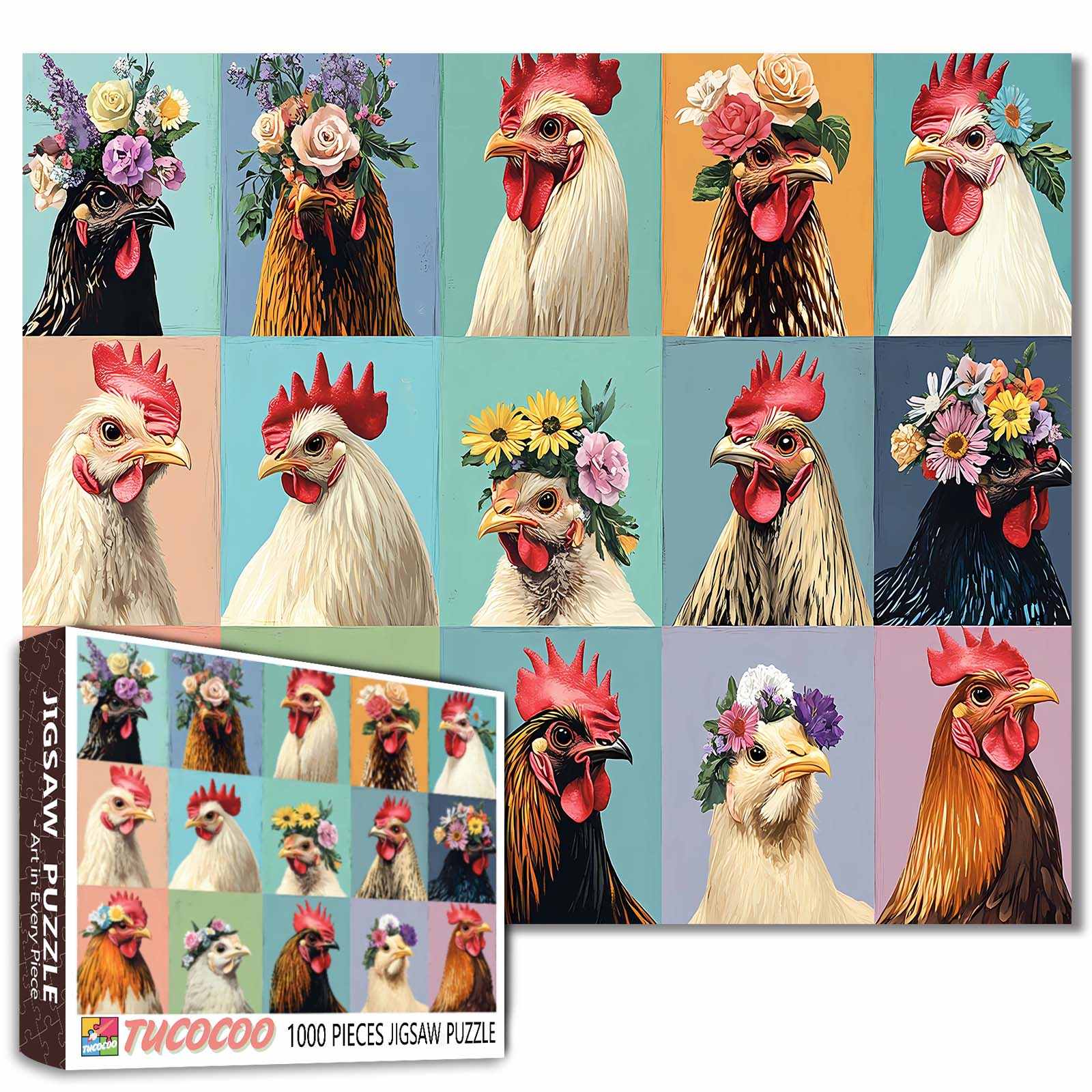 tucocoo-flower-crown-chickens-puzzle-1000-teile-h-hner image 1