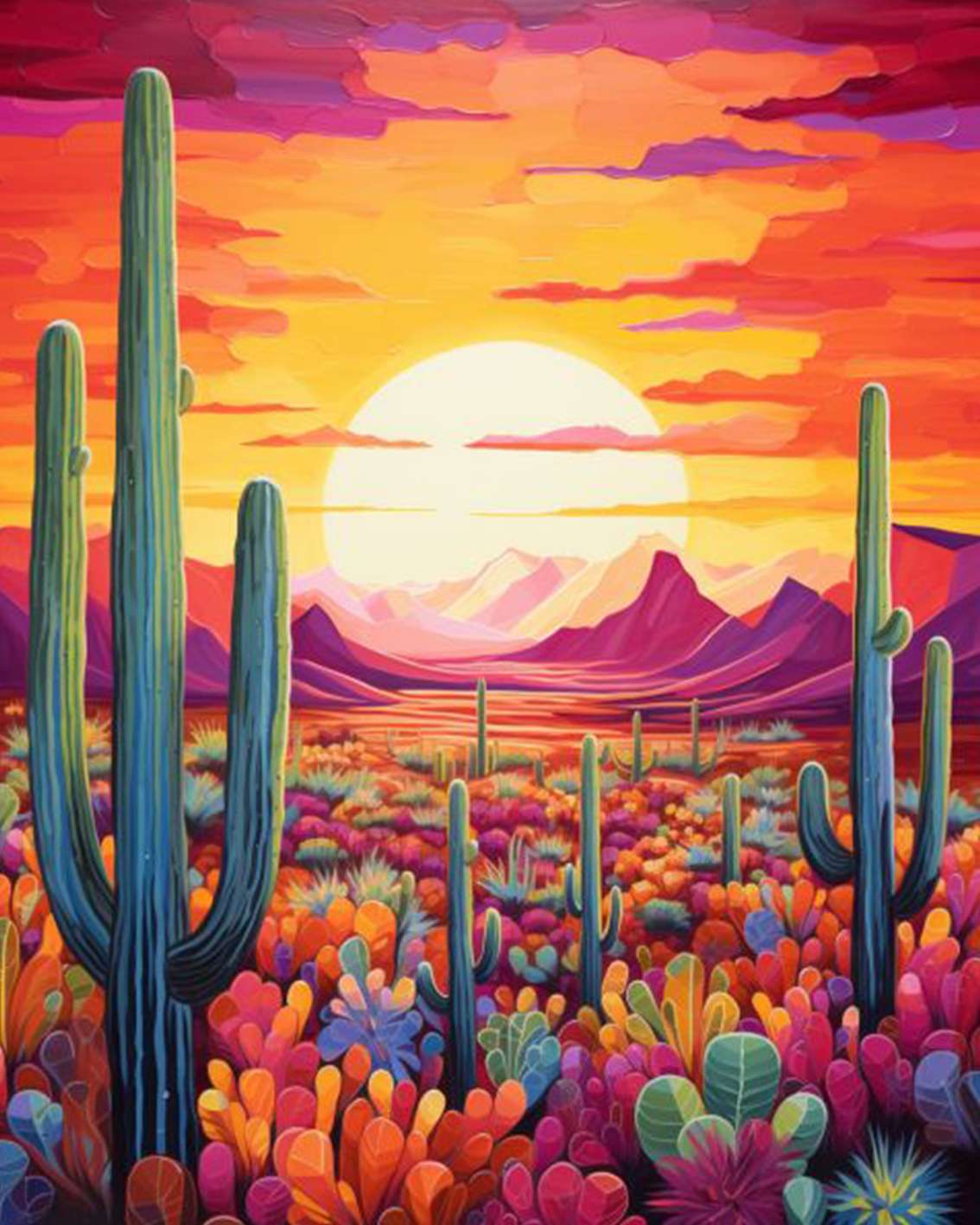 tucocoo-paint-by-numbers-desert-sunset-with-cacti-40x50 image 2